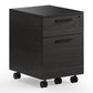 BDI Linea 6227 Mobile File Pedestal (Charcoal Stained Ash)