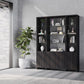 BDI Linea 3 Shelf 66" Wide Shelving System (Charcoal Stained Ash)