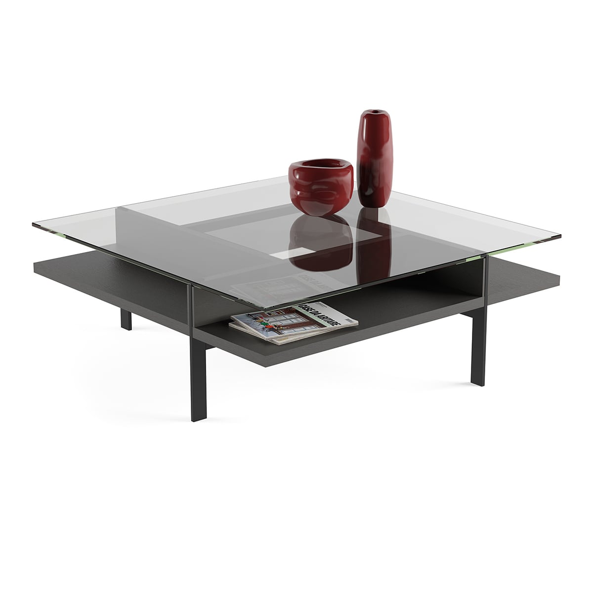 BDI Terrace 1150 Square Coffee Table (Charcoal Stained Ash)