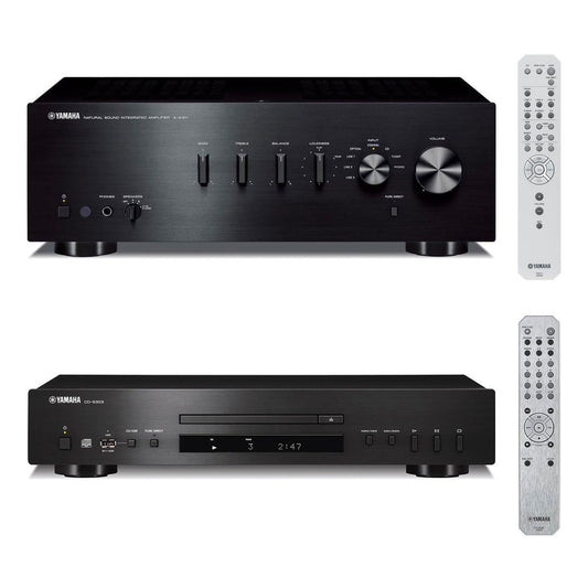 Yamaha CD-S303 CD Player with MP3/WMA/LPCM/FLAC/USB Compatibility with A-S301 Integrated Amplifier