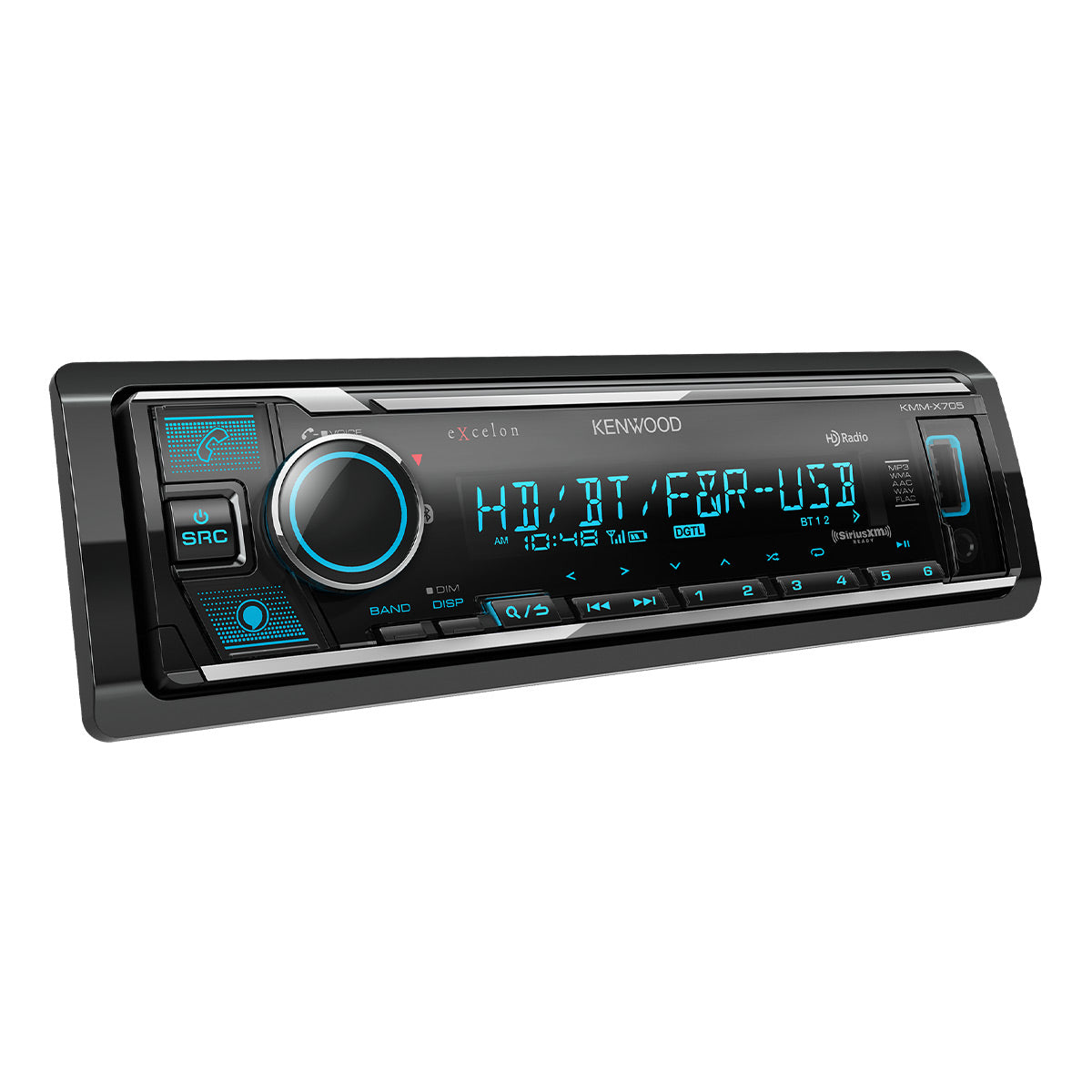 Kenwood KMM-X705 eXcelon Digital Media Receiver with Bluetooth, HD Radio, and Amazon Alexa