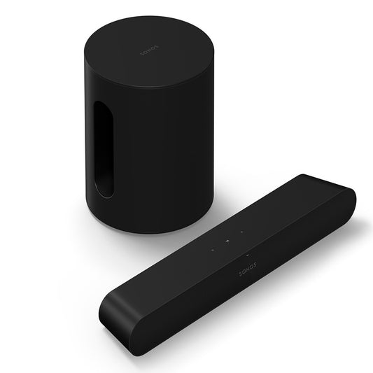 Sonos Entertainment Set with Ray Compact Soundbar (Black) and Sub Mini Wireless Subwoofer (Black)