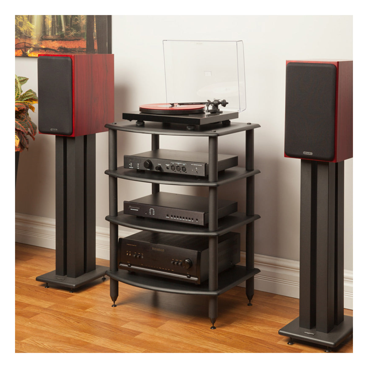 Pangea Audio DS400 24 in. Speaker Stand with 6" x 8.5" Top Plate - Pair (Black)