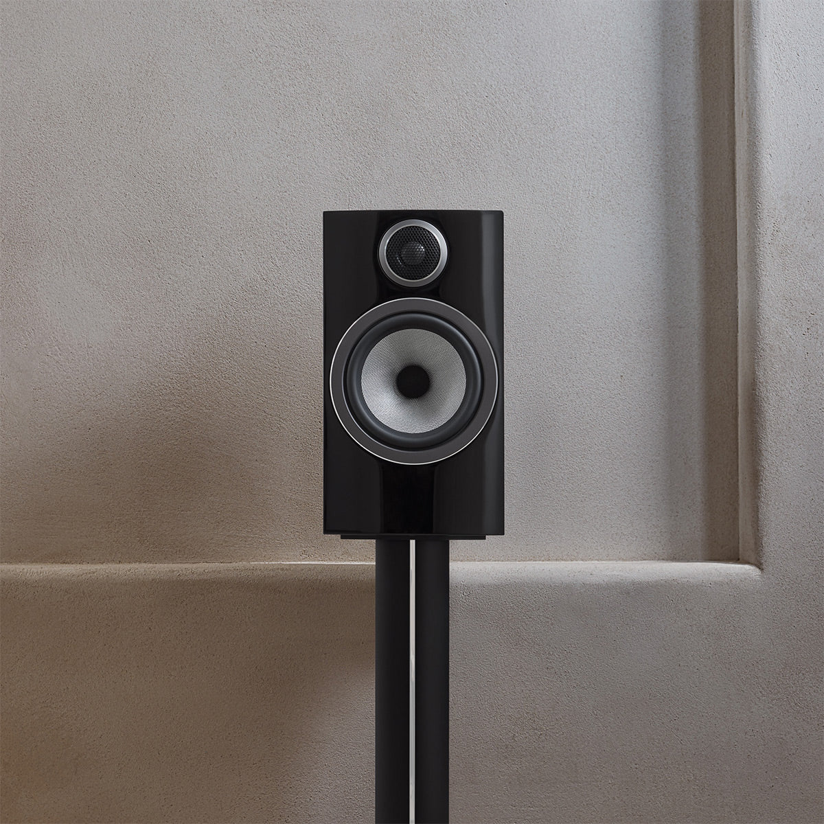 Bowers & Wilkins 706 S3 2-Way Bookshelf Speaker (Mocha) with FS-700 Floor Stand (Black) - Each