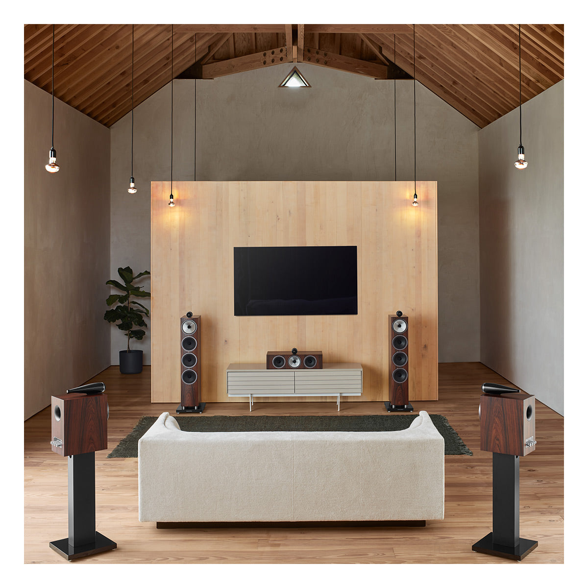 Bowers & Wilkins 706 S3 2-Way Bookshelf Speaker (Mocha) with FS-700 Floor Stand (Black) - Each