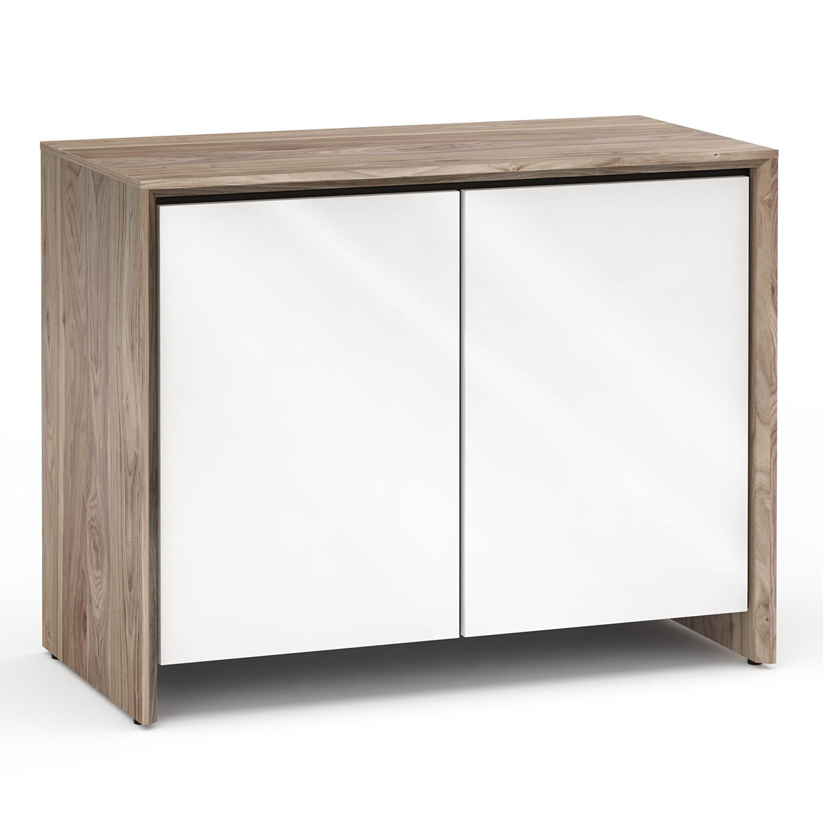 Salamander Chameleon Collection Barcelona 323 RM Twin Rack Mount AV Cabinet (Natural Walnut with White Glass Doors)