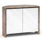 Salamander Chameleon Collection Barcelona 323 Twin Corner AV Cabinet (Natural Walnut with Gloss White Doors)