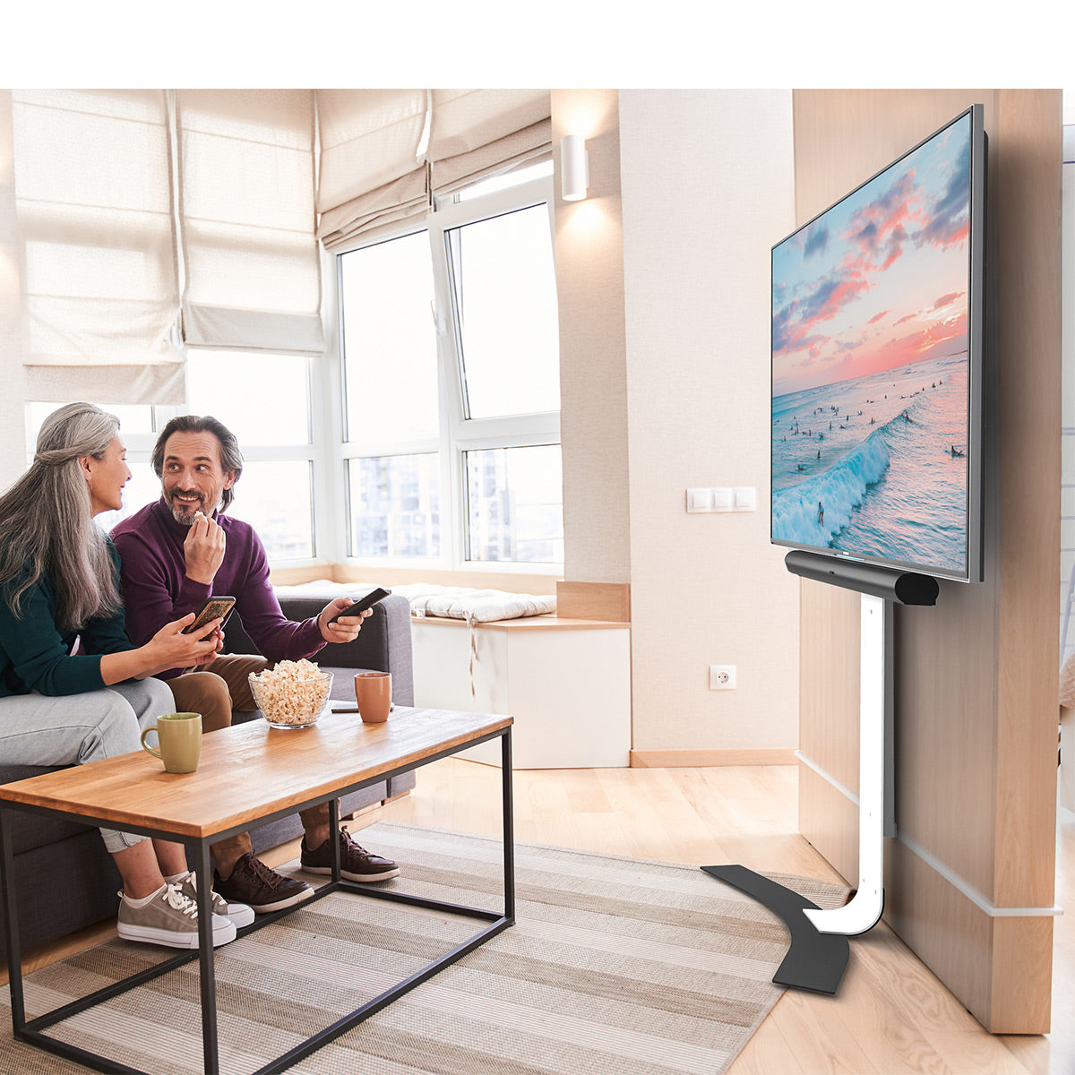 Salamander Acadia X-Large Fixed Height Wall Stand for 40" - 85" TV