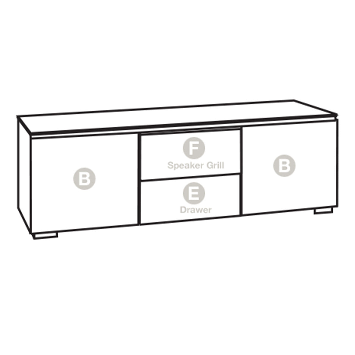 Salamander Chameleon Collection Oslo 236 Triple Speaker Integrated Cabinet (Black Oak with Smoked Glass Doors & Black Glass Top)