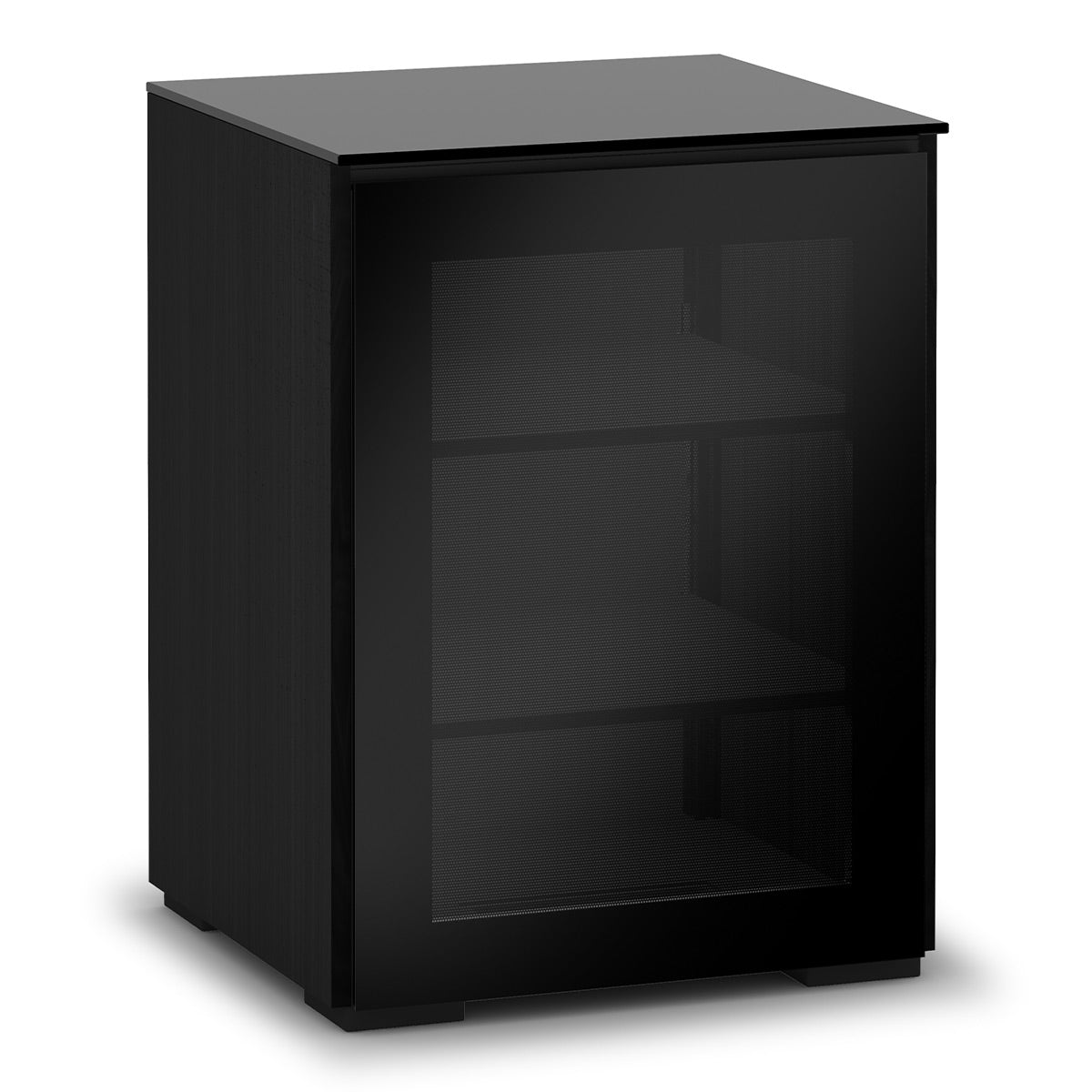 Salamander Chameleon Collection Oslo 317 RM Single Pro Audio Rack (Black Oak with Smoked Glass Doors & Black Glass Top)