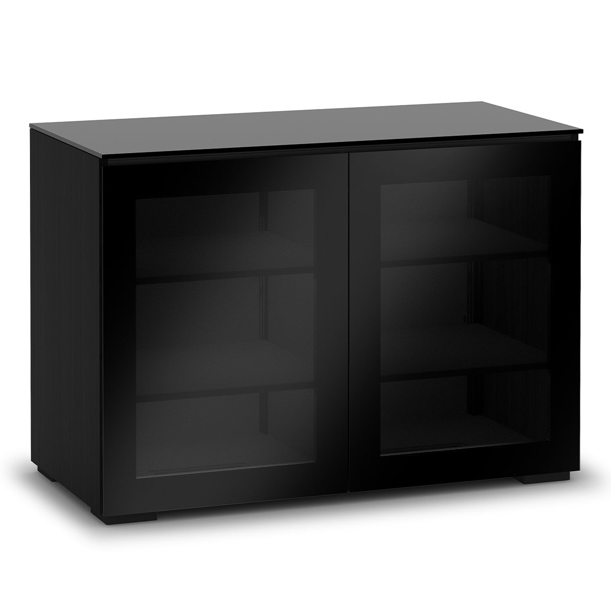 Salamander Chameleon Collection Oslo 323 RM Twin Pro Audio Rack (Black Oak with Smoked Glass Doors & Black Glass Top)
