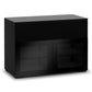 Salamander Chameleon Collection Oslo 329 Twin Speaker Integrated Cabinet (Black Oak with Smoked Glass Doors & Black Glass Top)