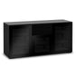 Salamander Chameleon Collection Oslo 336 Triple Speaker Integrated Cabinet (Black Oak with Smoked Glass Doors & Black Glass Top)