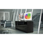 Salamander Chameleon Collection Oslo 345 Quad Speaker Integrated Cabinet (Black Oak with Smoked Glass Doors & Black Glass Top)