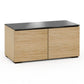 Salamander Chameleon Collection Denver 221 Twin AV Cabinet (Deep Textured Natural Oak with Black Glass Top)