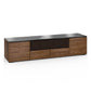 Salamander Chameleon Collection Denver 245 Quad Speaker Integrated Cabinet (Deep Textured Medium Walnut with Black Glass Top)