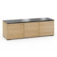 Salamander Chameleon Collection Denver 237 Triple AV Cabinet (Deep Textured Natural Oak with Black Glass Top)