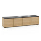 Salamander Chameleon Collection Denver 247 Quad AV Cabinet (Deep Textured Natural Oak with Black Glass Top)
