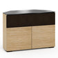 Salamander Chameleon Collection Denver 329 Twin Speaker Integrated Corner Cabinet (Deep Textured Natural Oak with Black Glass Top)