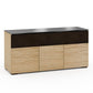 Salamander Chameleon Collection Denver 339 Triple Speaker Integrated Cabinet (Deep Textured Natural Oak with Black Glass Top)