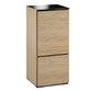 Salamander Chameleon Collection Denver 517 Single AV Cabinet (Deep Textured Natural Oak with Black Glass Top)