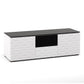 Salamander Chameleon Collection Milan 236 Triple Speaker Integrated Cabinet (Geometric White with Black Glass Top)