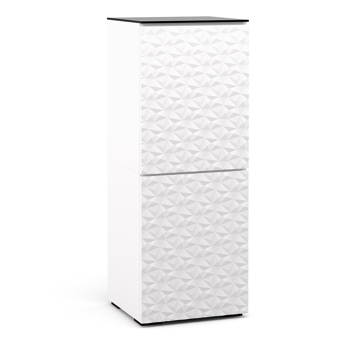 Salamander Chameleon Collection Milan 617 RM Single Pro Audio Rack (Geometric White with Black Glass Top)