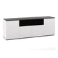 Salamander Chameleon Collection Milan 345 Quad Speaker Integrated Cabinet (Geometric White with Black Glass Top)