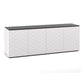 Salamander Chameleon Collection Milan 347 Quad AV Cabinet (Geometric White with Black Glass Top)