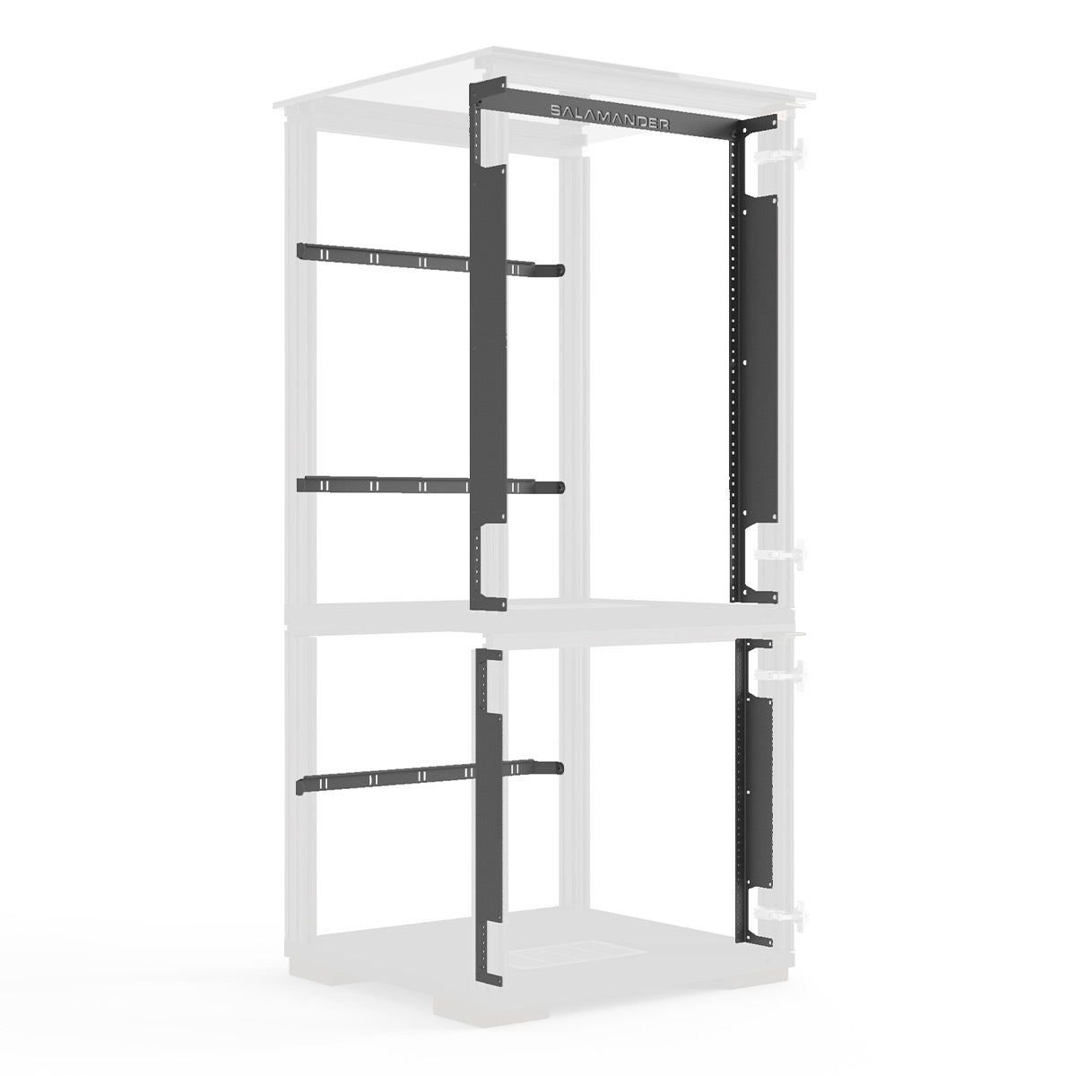 Salamander Chameleon Collection Miami 517 RM Single Pro Audio Rack (High Gloss White with Black Glass Top)