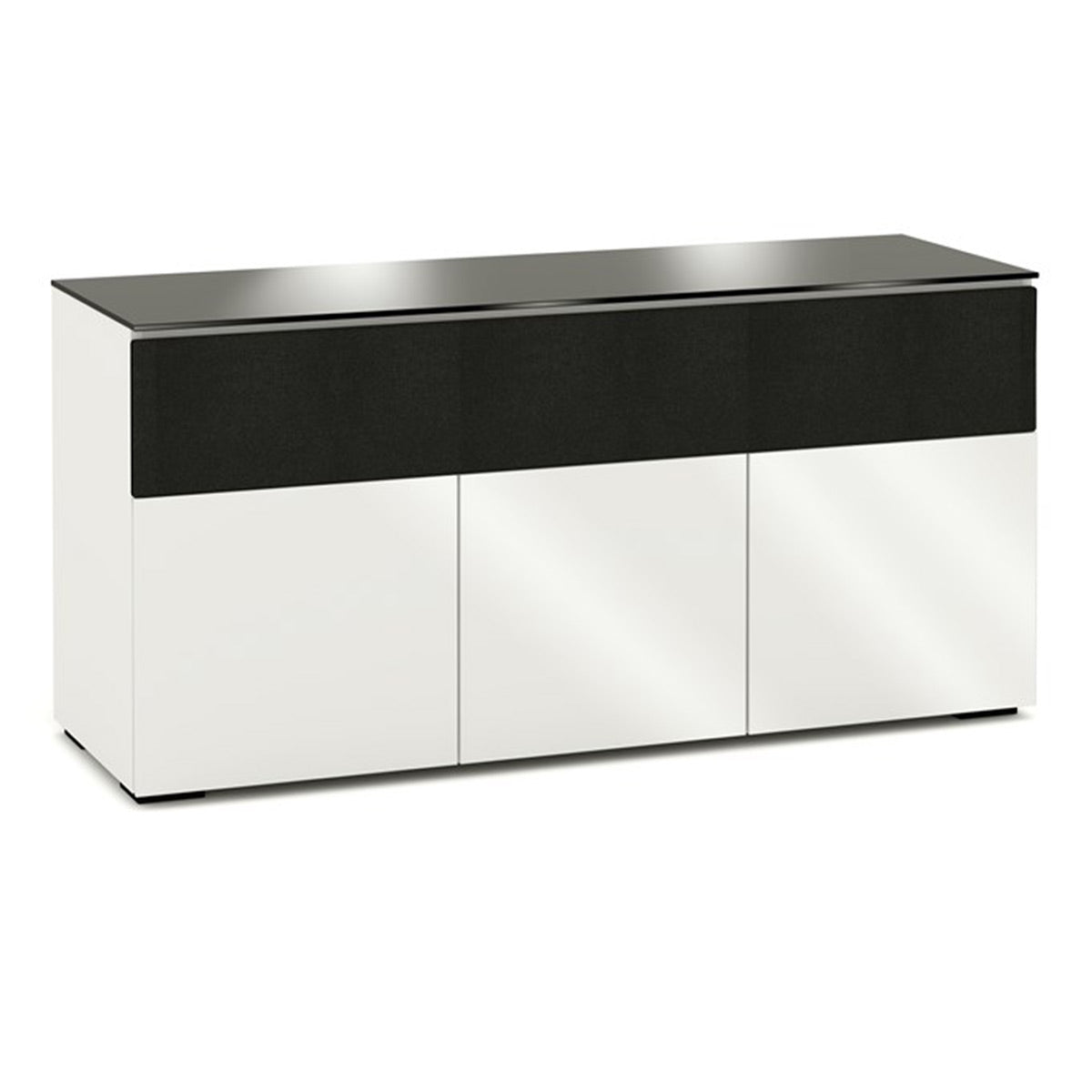 Salamander Chameleon Collection Miami 339 Speaker Integrated Cabinet (Gloss White with Black Glass Top)