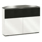 Salamander Chameleon Collection Miami 329 Twin Speaker Integrated Corner Cabinet (High Gloss White with Black Glass Top)