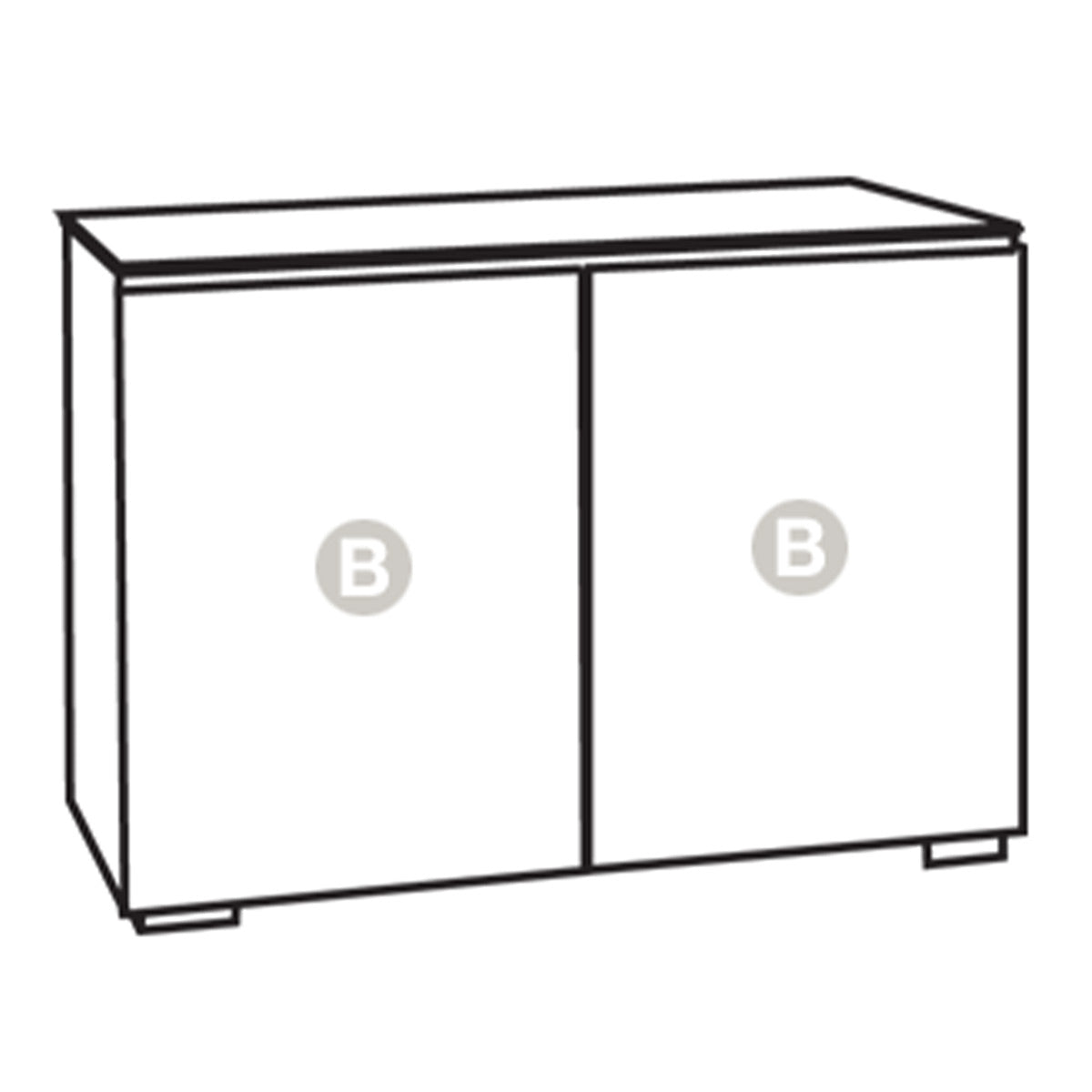Salamander Chameleon Collection Miami 323 Twin AV Cabinet (High Gloss White with Black Glass Top)