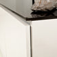 Salamander Chameleon Collection Miami 323 Twin Corner AV Cabinet (High Gloss White with Black Glass Top)