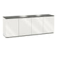 Salamander Chameleon Collection Miami 347 Quad AV Cabinet (High Gloss White with Black Glass Top)
