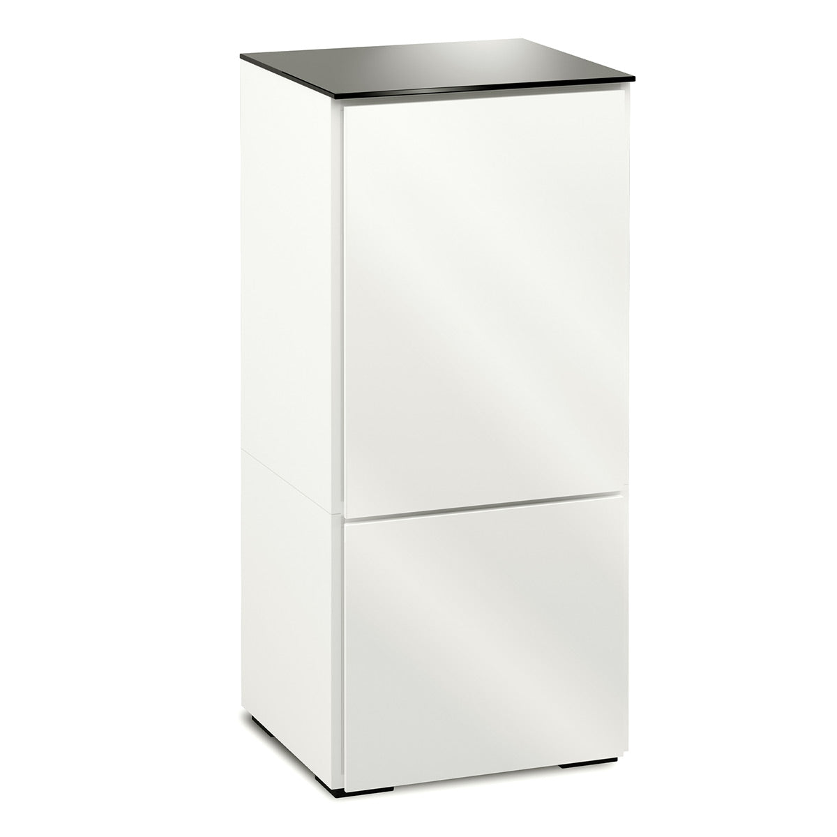 Salamander Chameleon Collection Miami 517 Single AV Cabinet (High Gloss White with Black Glass Top)