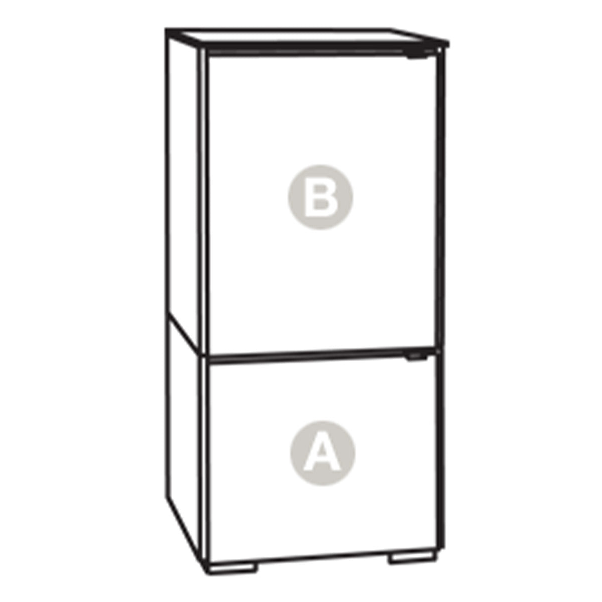 Salamander Chameleon Collection Miami 517 Single AV Cabinet (High Gloss White with Black Glass Top)