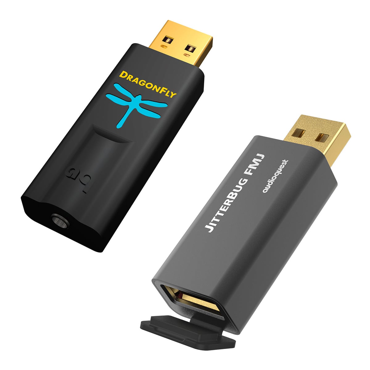 AudioQuest JitterBug FMJ USB 2.0 Power & Noise-Filter with DragonFly Black v1.5 USB Digital-to-Analog Converter