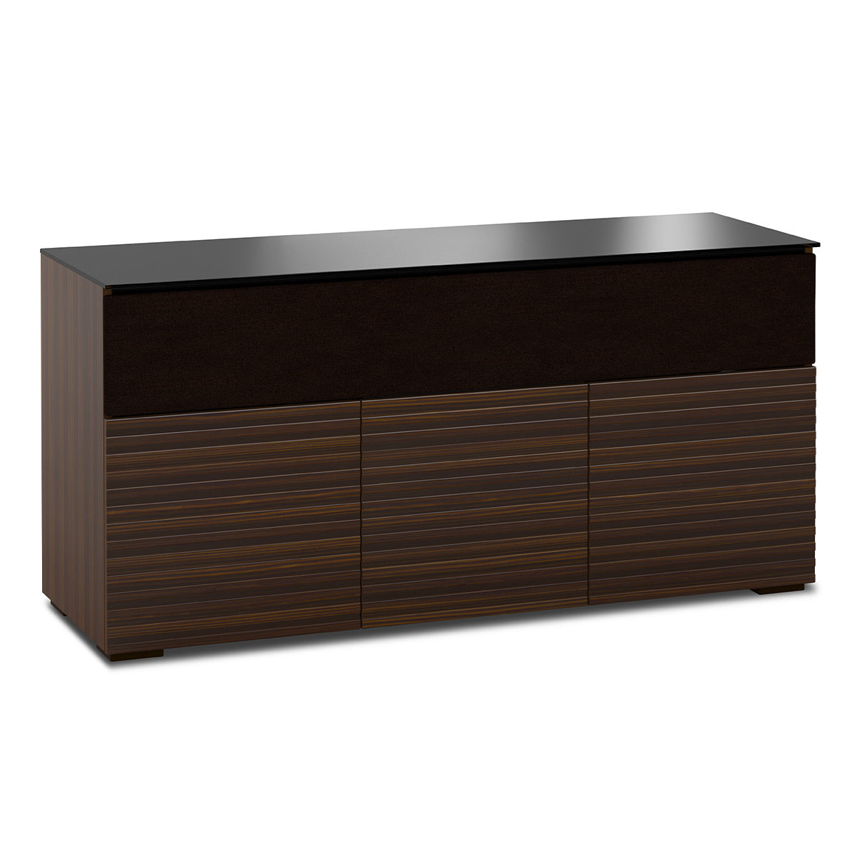 Salamander Chameleon Collection Zurich 339 Triple Speaker Integrated Cabinet (Horizontal Wood Pattern with Black Glass Top)