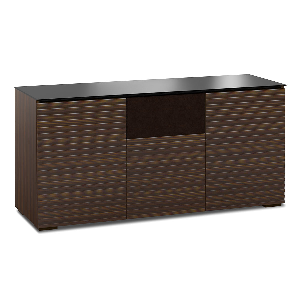 Salamander Chameleon Collection Zurich 336 Triple Speaker Integrated Cabinet (Horizontal Wood Pattern with Black Glass Top)