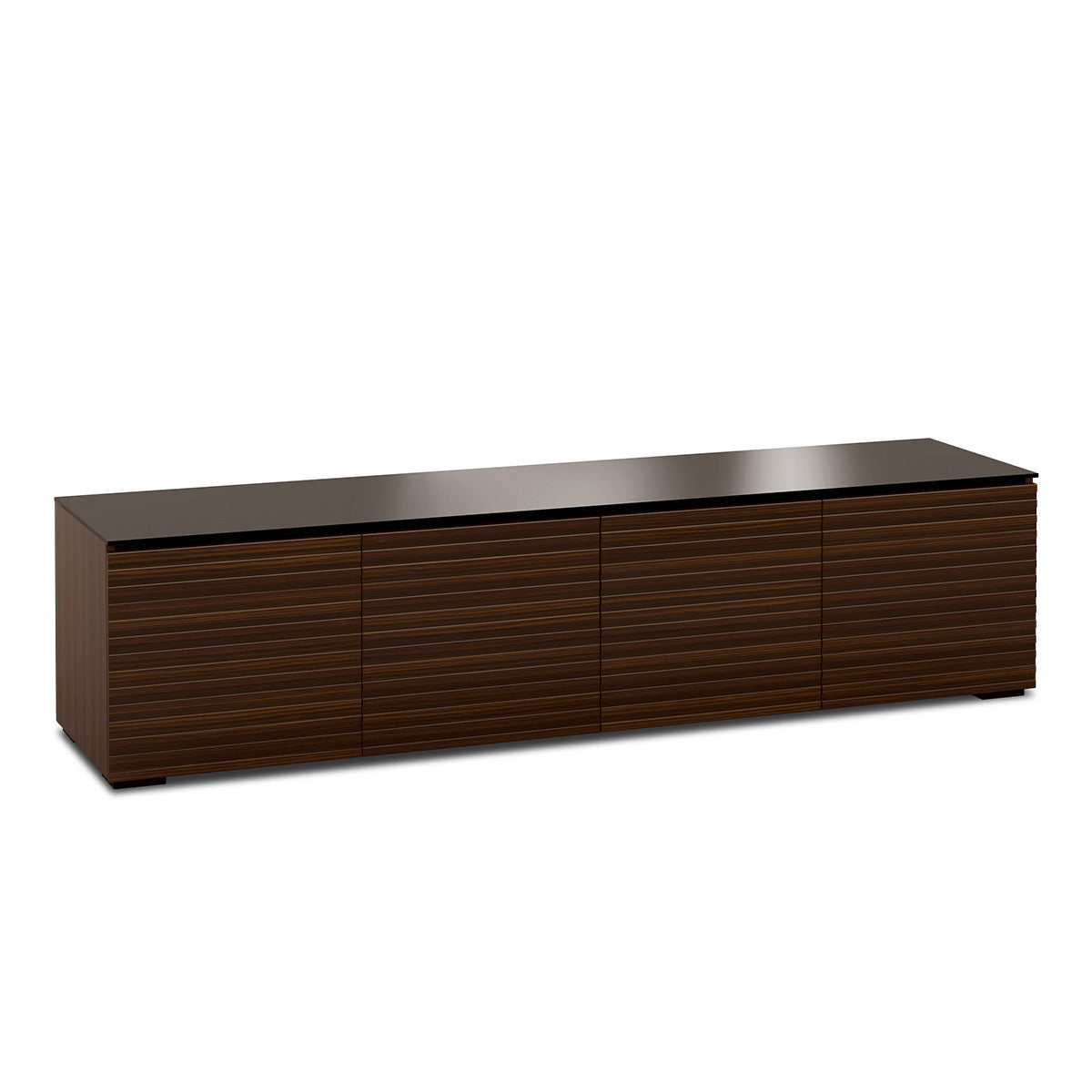 Salamander Chameleon Collection Zurich 247 Quad AV Cabinet (Horizontal Wood Pattern with Black Glass Top)