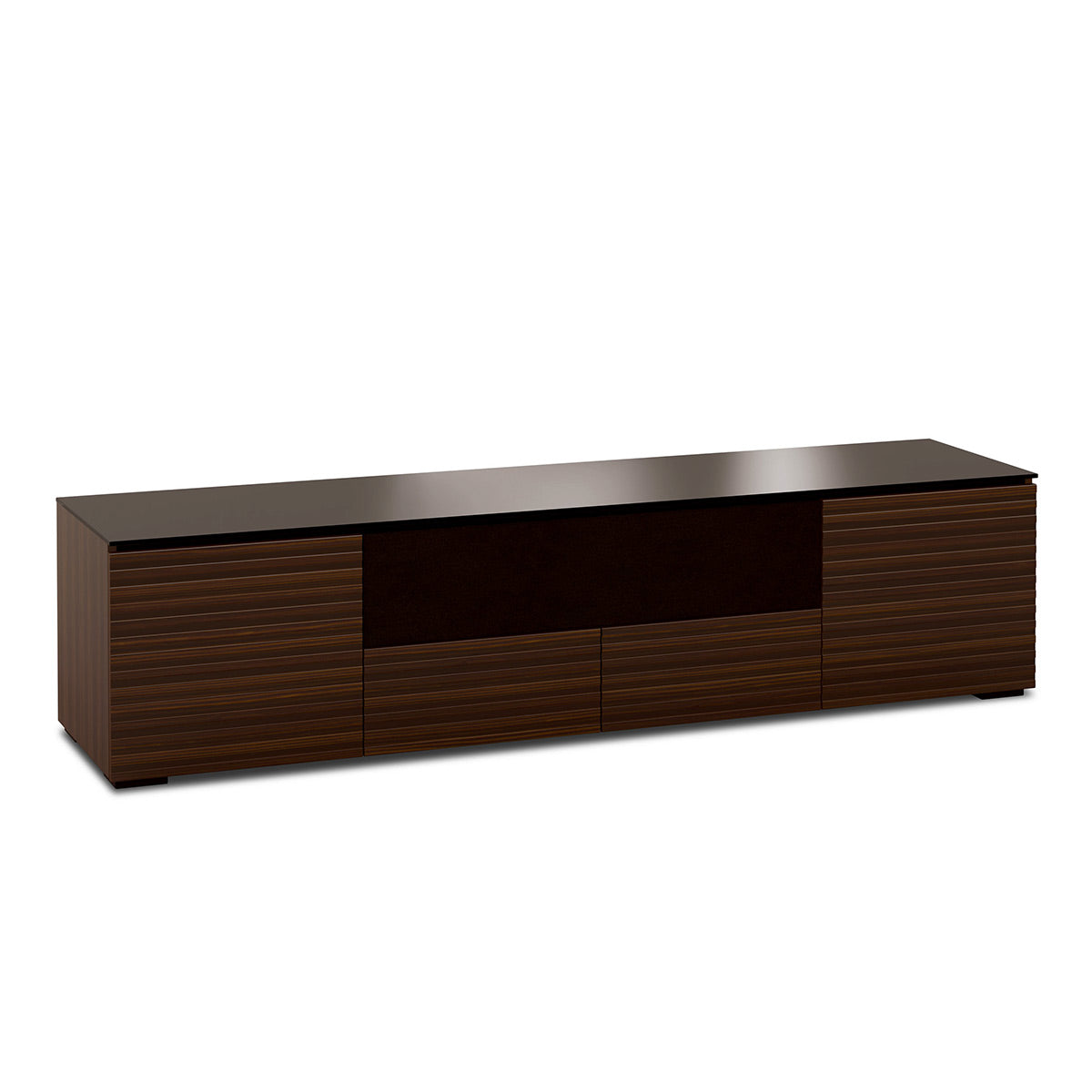 Salamander Chameleon Collection Zurich 245 Quad Speaker Integrated Cabinet (Horizontal Wood Pattern with Black Glass Top)