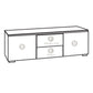 Salamander Chameleon Collection Zurich 236 Triple Speaker Integrated Cabinet (Horizontal Wood Pattern with Black Glass Top)