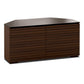 Salamander Designs Chameleon Collection Zurich 221 Twin Corner AV Cabinet (Horizontal Wood Pattern with Black Glass Top)