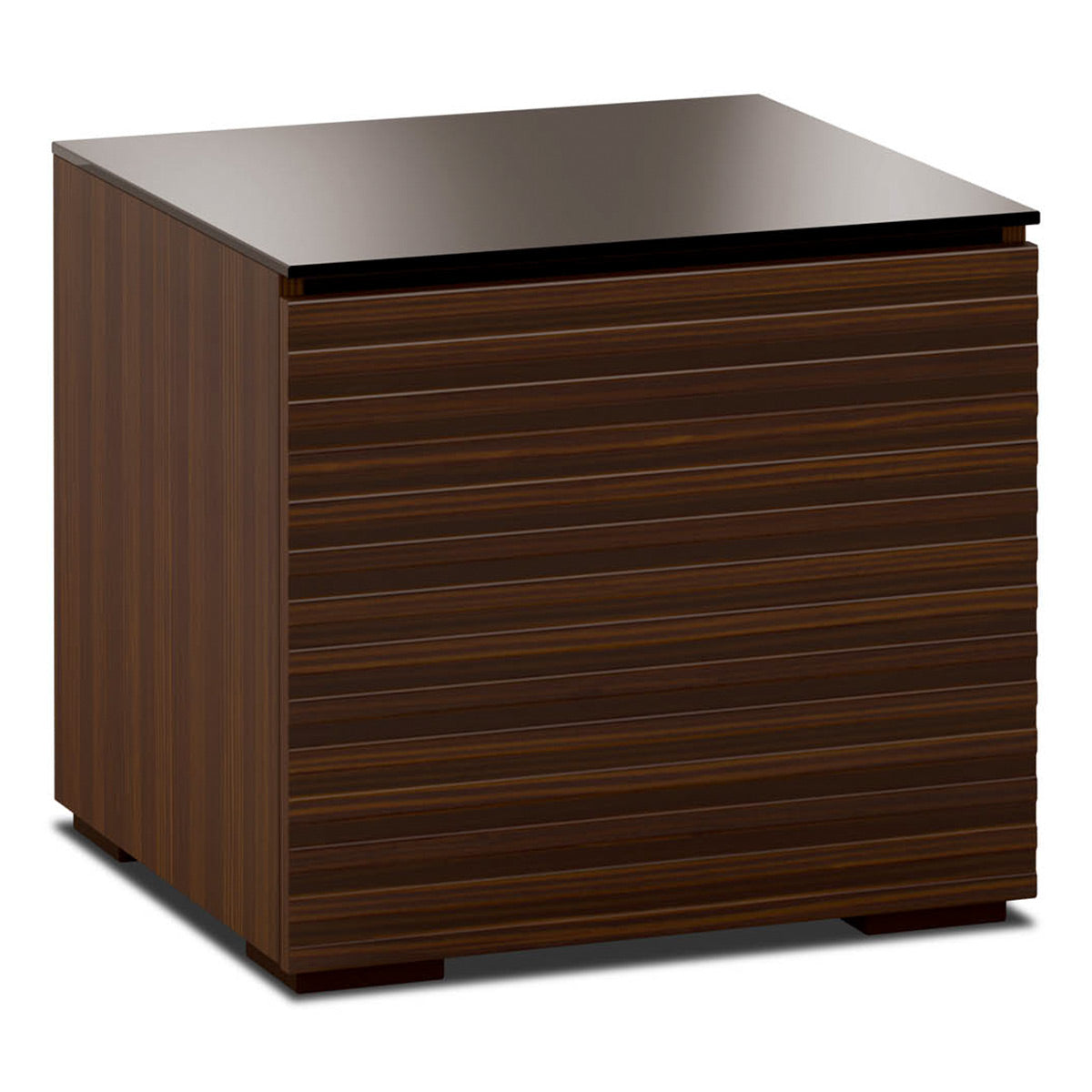Salamander Chameleon Collection Zurich 217 SE Subwoofer Enclosure AV Cabinet (Horizontal Wood Pattern with Black Glass Top)
