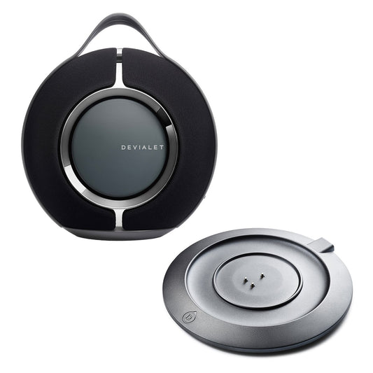 Devialet Mania Portable Bluetooth Smart Speaker (Deep Black) with Charging Station