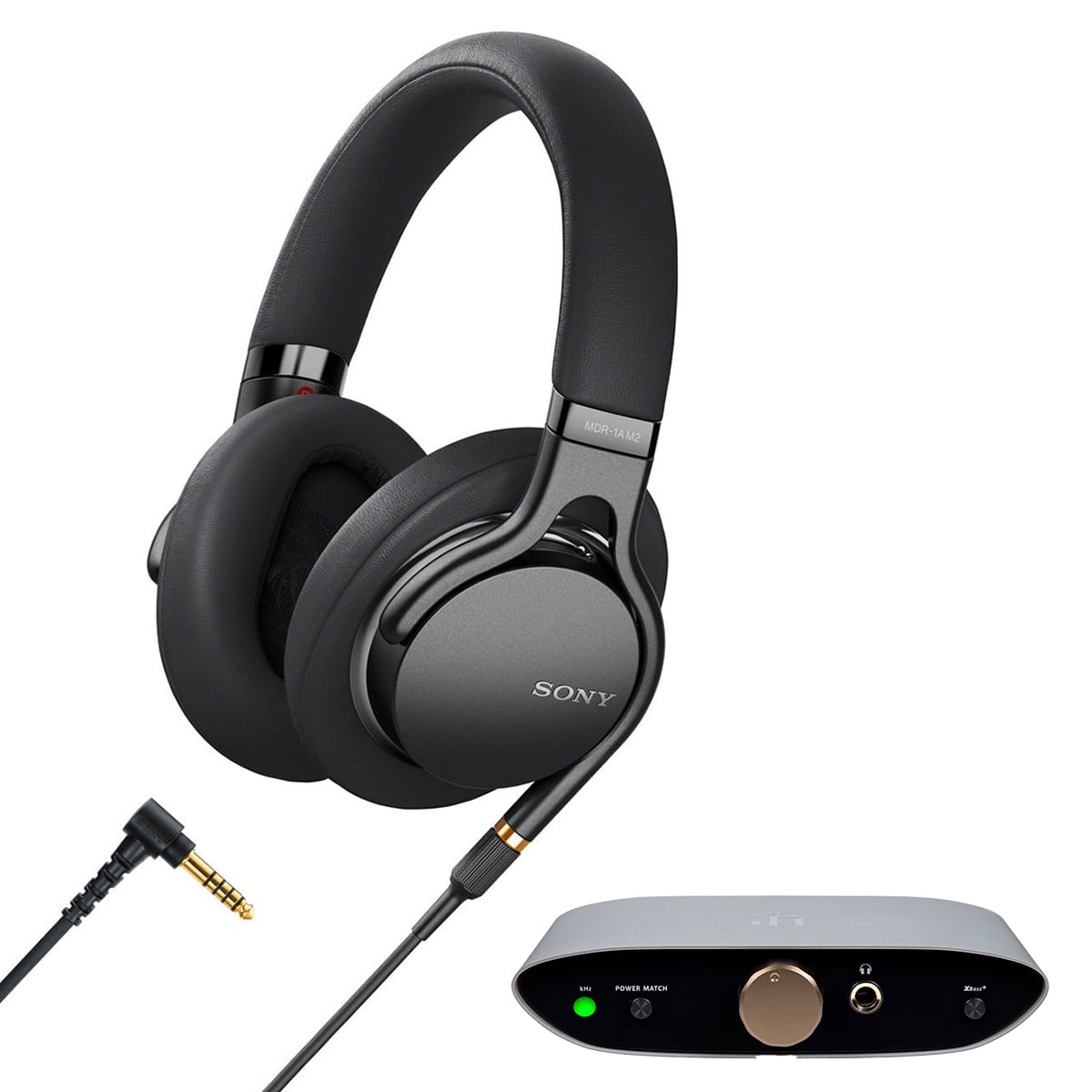 Sony MDR1AM2B Wired High-Resolution Audio Over-Ear Headphone with iFi Audio ZEN Air DAC Hi-res Desktop USB DAC and Headphone Amp