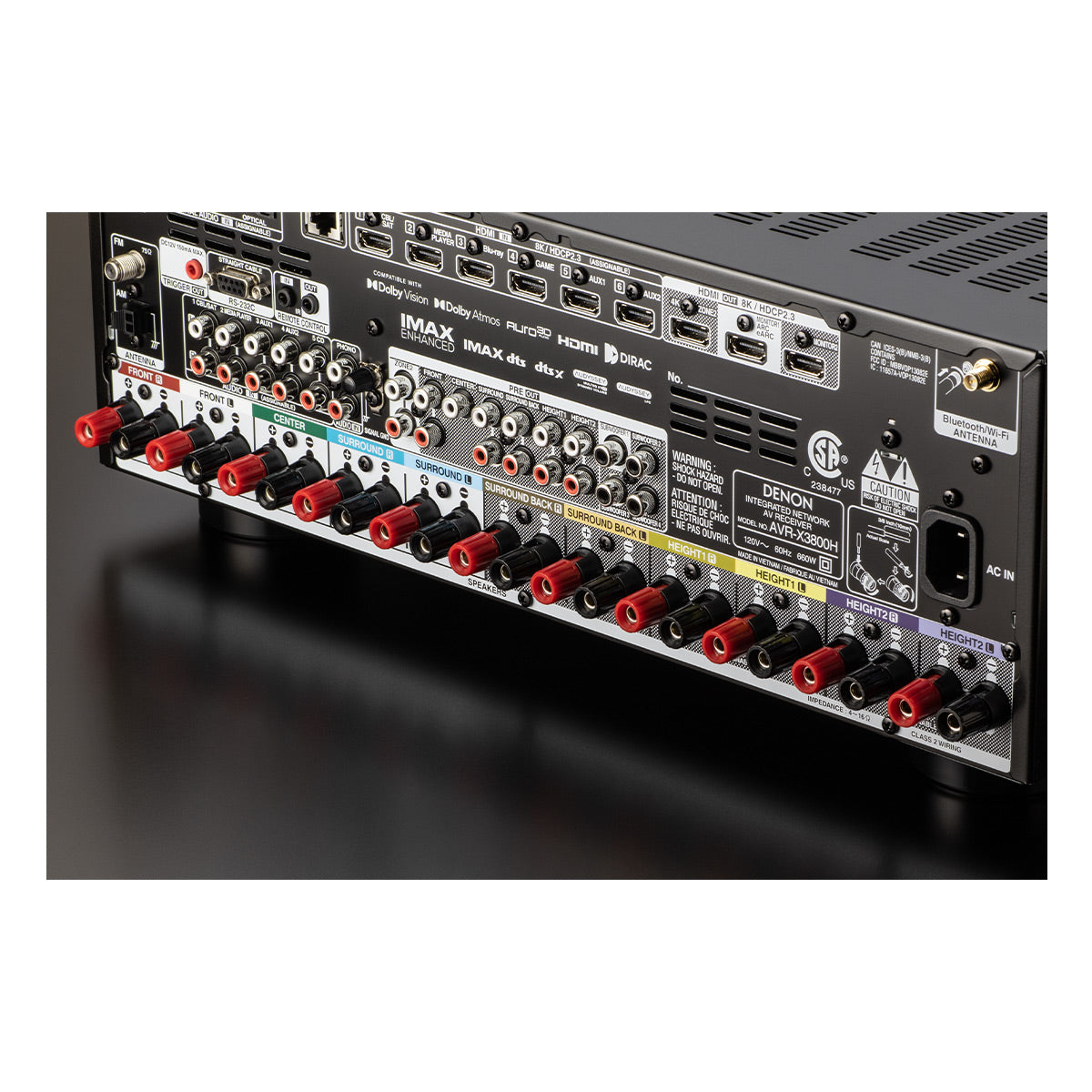 Denon AVR-X3800H 9.4 Channel 8K Home Theater Receiver IMAX Enhanced with Dolby Atmos/DTS:X and HEOS Built-In (Factory Certified Refurbished)