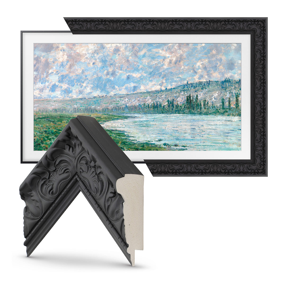 Deco TV Frames 55" Frame For Samsung The Frame TV 2021-2023 (Tuscan Matte Black)