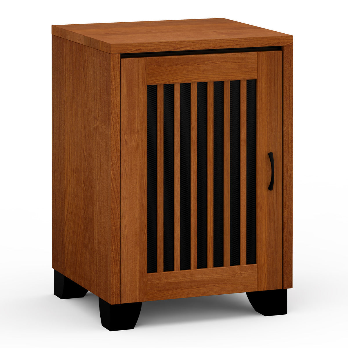 Salamander Chameleon Collection Sonoma 317 Single AV Cabinet (American Cherry Vertical Pattern with Perforated Black Steel Inserts)